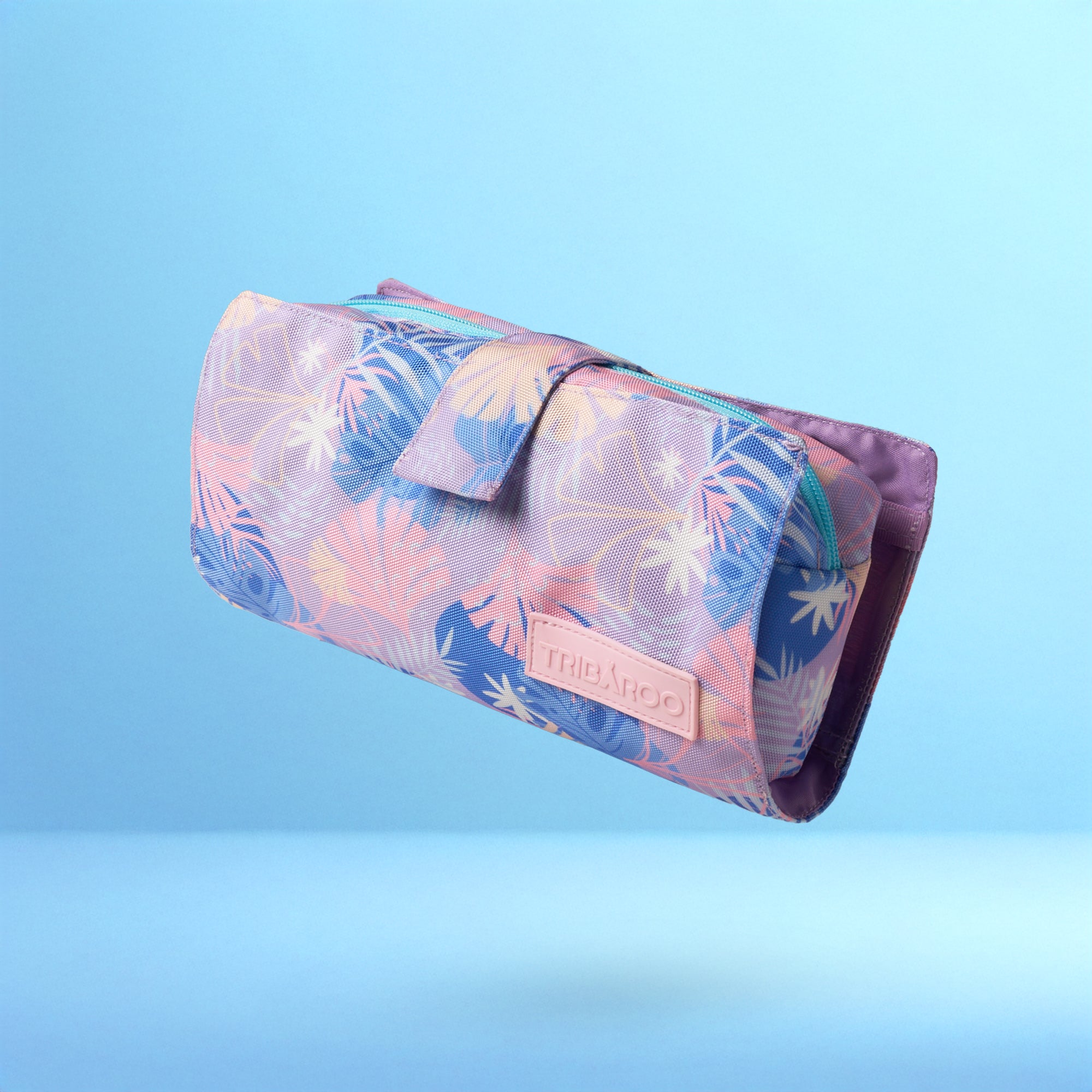 Lavender & Blue Floral Travel Makeup Bage