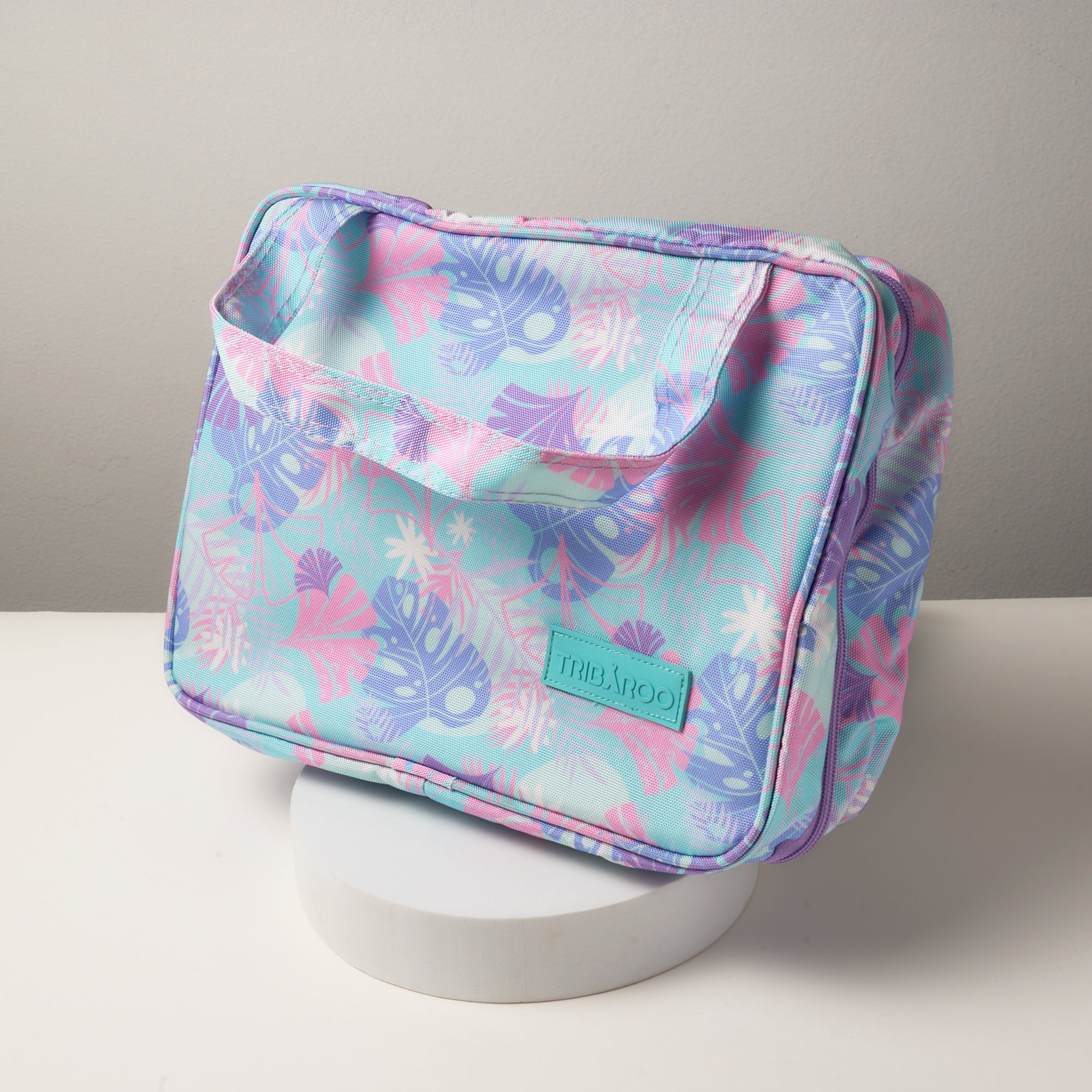 Turquoise & Pink Tropical Travel Organizer Bag