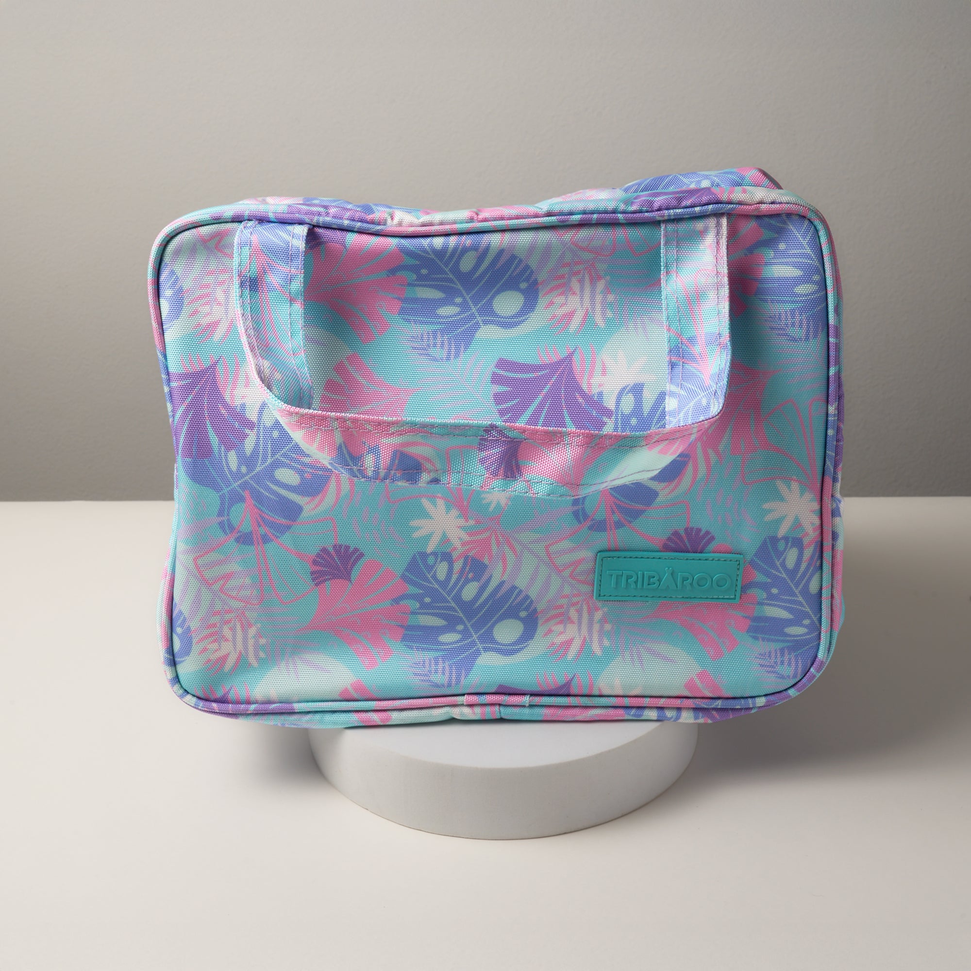 Turquoise & Pink Tropical Travel Organizer Bag