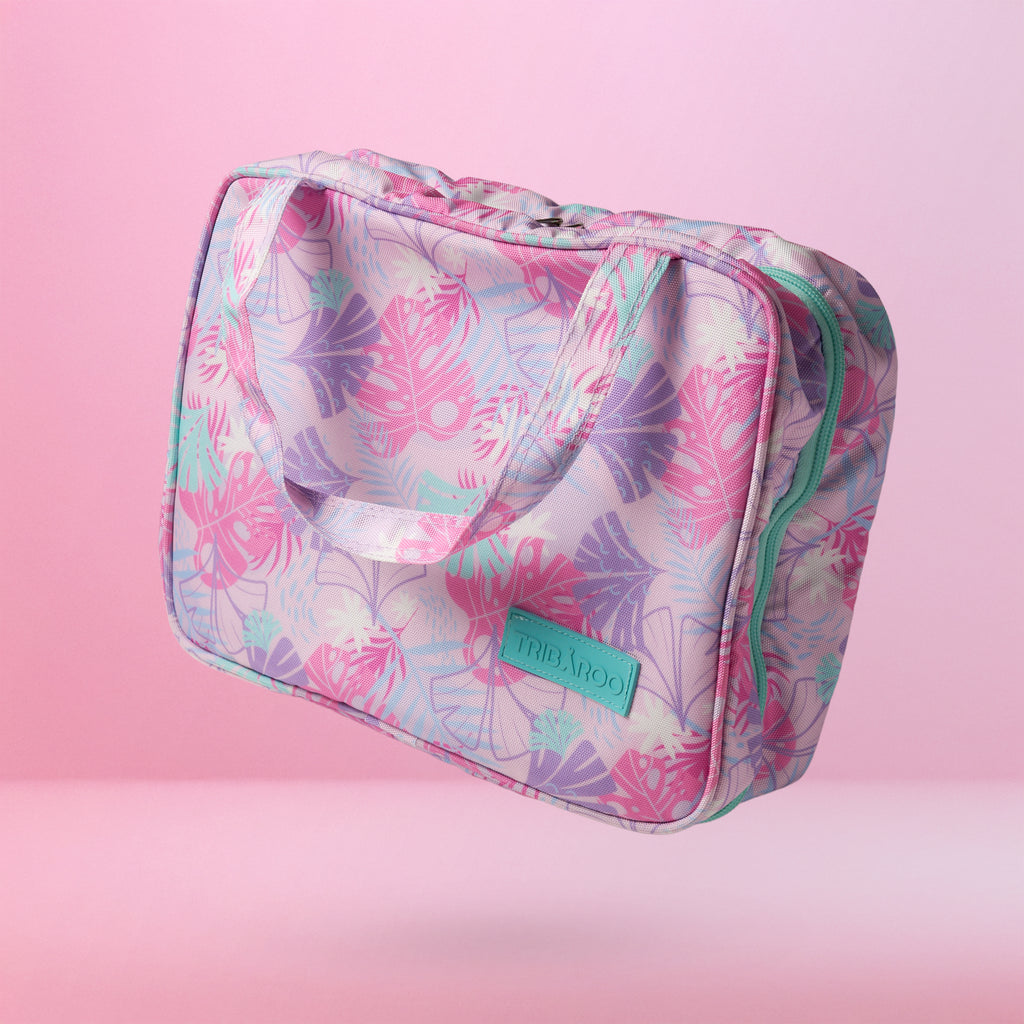 Pink & Lavender Tropical Travel Organizer Bag
