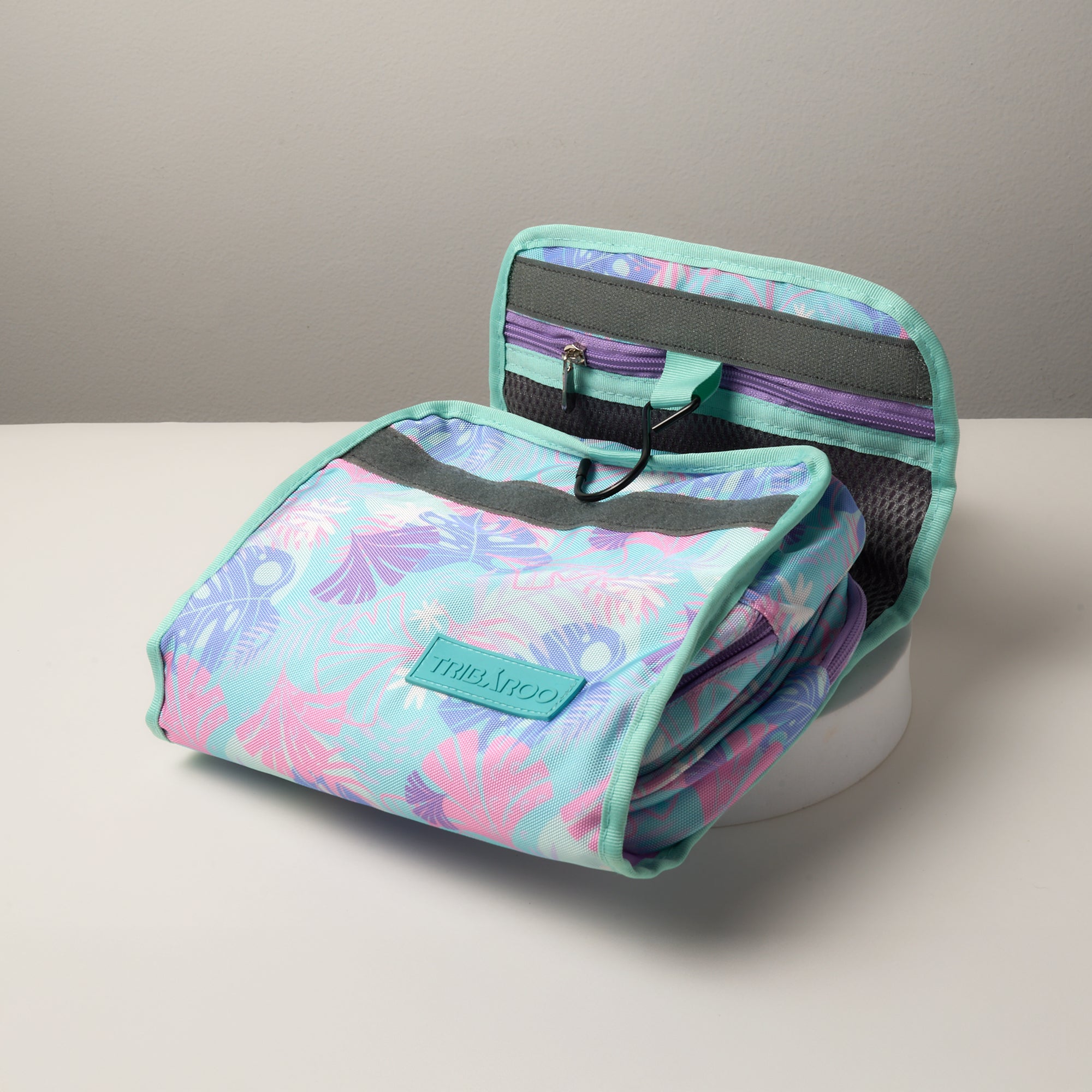 Turquoise & Lavender Tropical Hanging Toiletry Bag