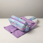 Blue & Lavender Floral Makeup Travel Bag-4