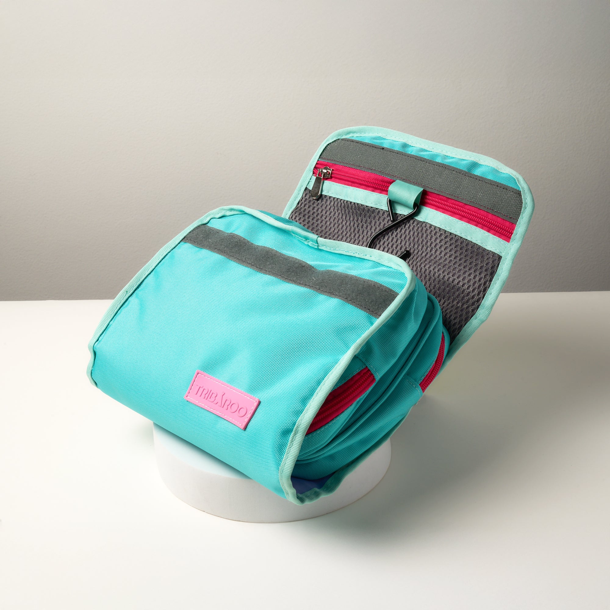 Turquoise & Pink Hanging Toiletry Bag-2