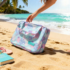 Turquoise & Pink Tropical Travel Organizer Bag-4